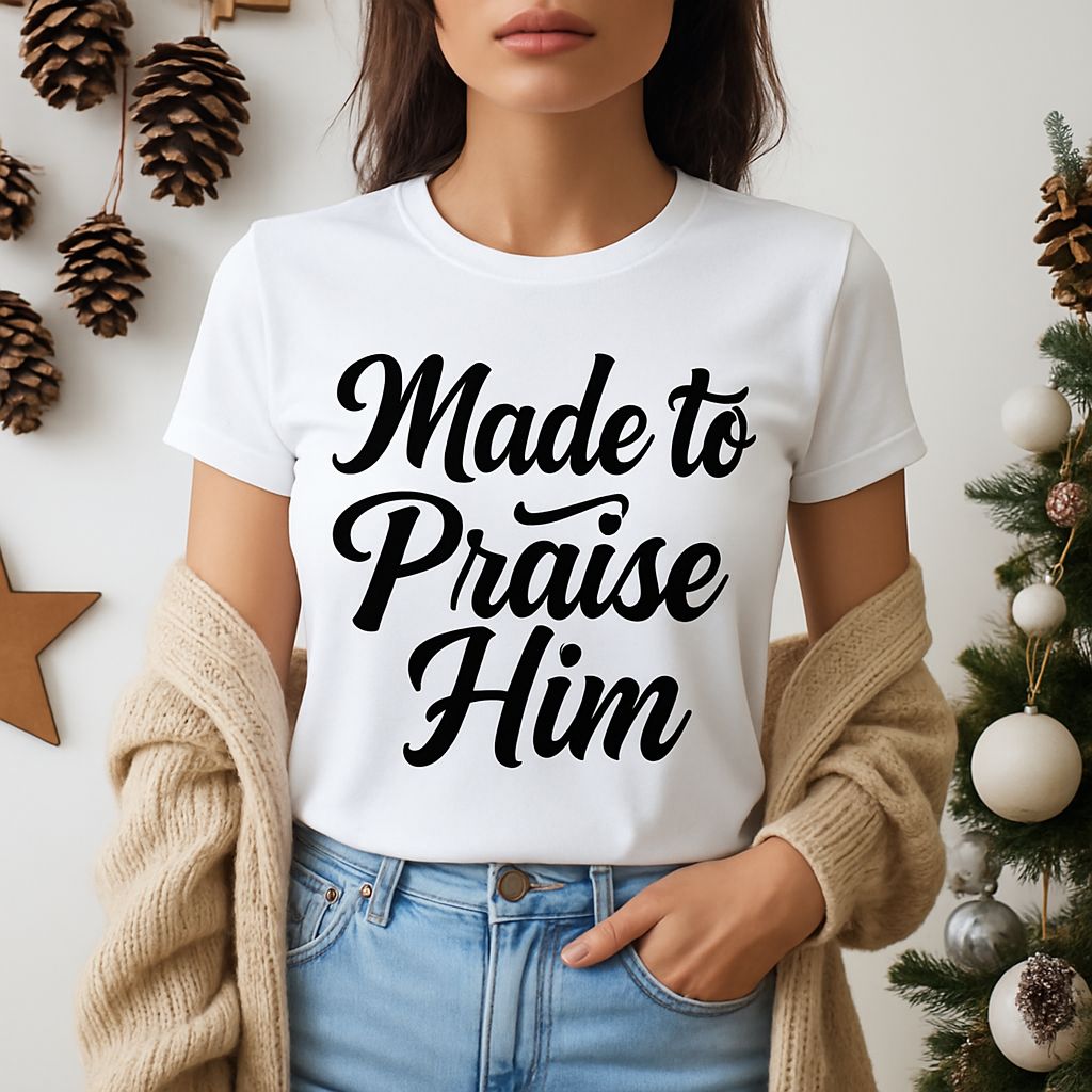 Made to Praise Him Unisex Softstyle T-Shirt, Inspirational Tee, Christian Apparel, Casual Wear, Faith-Based Gift, Unisex Graphic Shirt