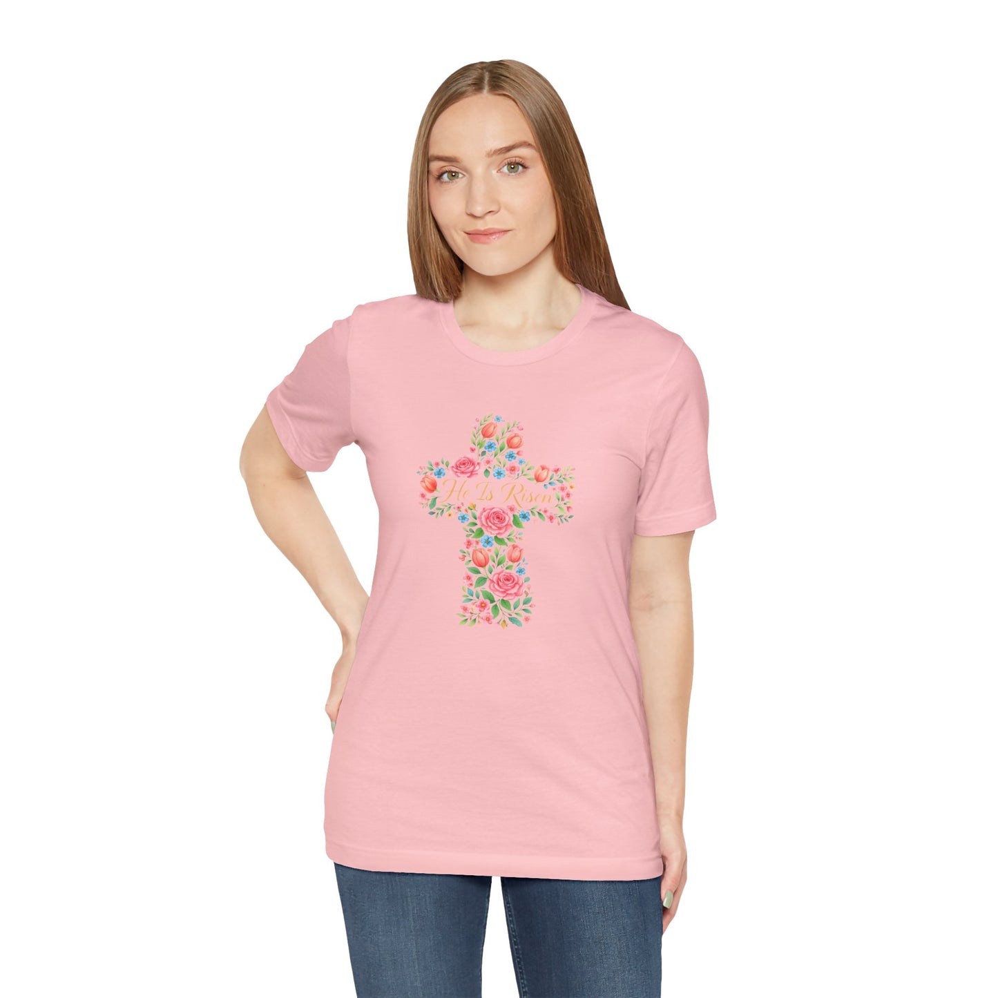Floral Cross T-Shirt — Vintage Rose Faith Tee