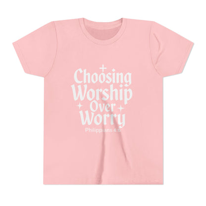 Youth Inspirational Tee - Choosing Worship Over Worry, Motivational Youth Shirt, Christian Apparel, Faith-Based Gift for Kids, [...]