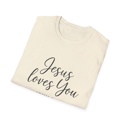 Faith-Inspired Unisex Softstyle T-Shirt | Jesus Loves You | Christian Apparel, Gift, Devotional Wear, Casual Tee