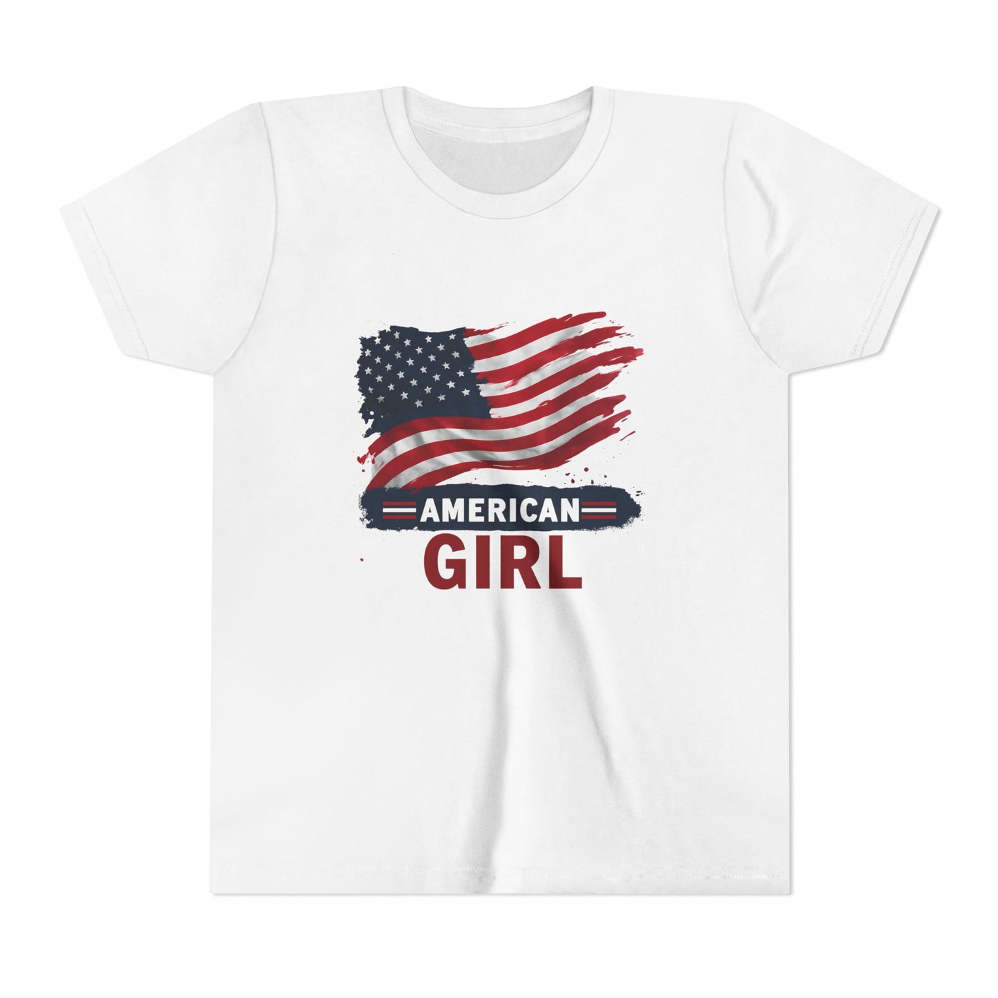 American Girl Youth Tee - Patriotic Short Sleeve Shirt for Kids, Summer Wear, 4th of July, Birthday Gift, Casual Everyday Style