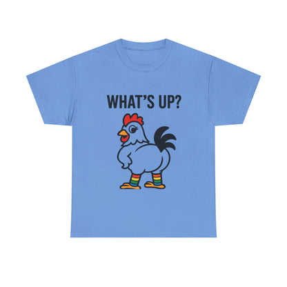 Funny Chicken Graphic Tee, What's Up? Shirt, Cute Animal T-Shirt, Perfect for Gifts, Casual Wear, Humor Apparel