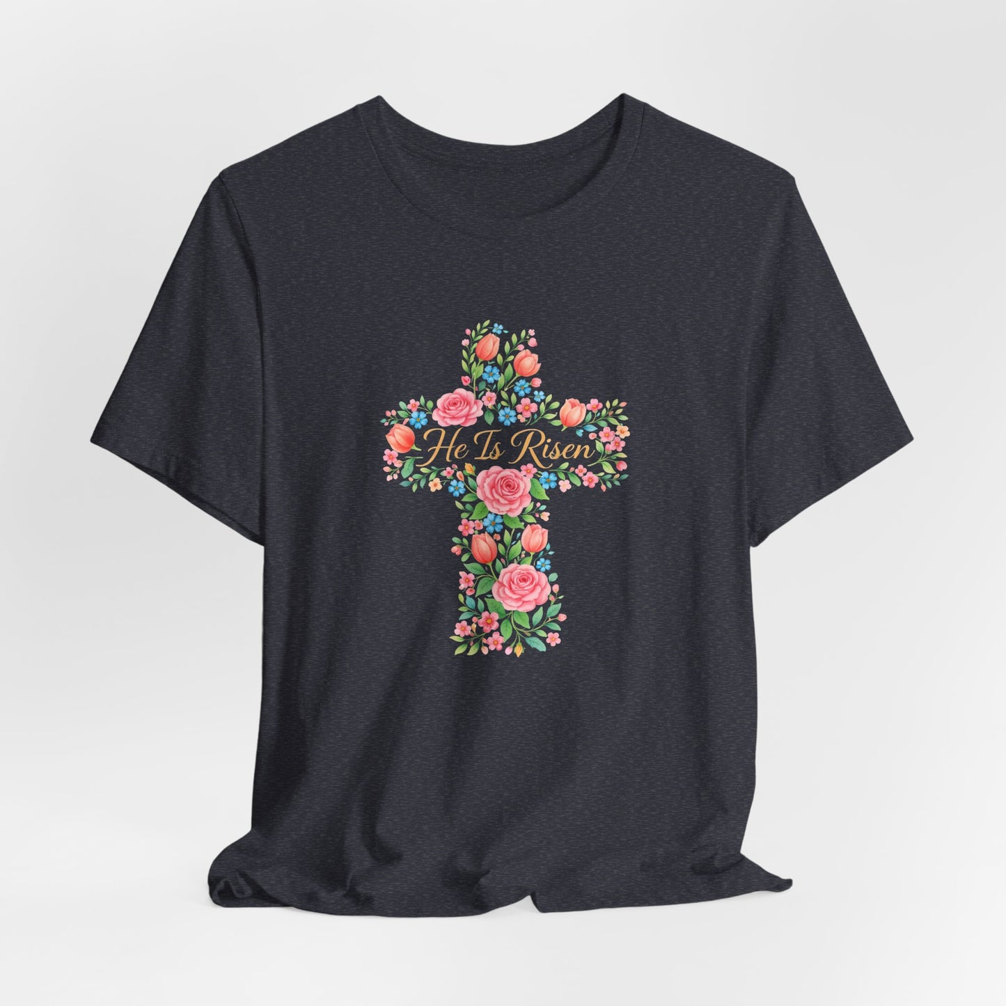 Floral Cross T-Shirt — Vintage Rose Faith Tee