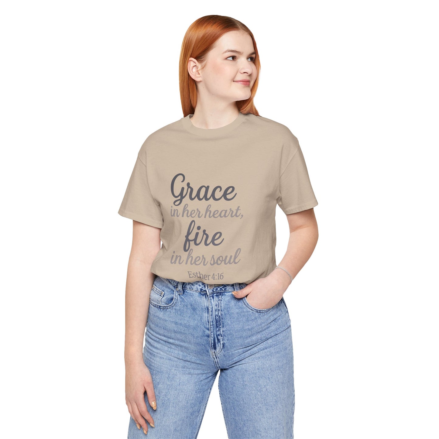 Grace in Her Heart Fire in Her Soul Tee | Inspirational Unisex Jersey Shirt for Women, Motivational Gift, Christian Apparel, [...]