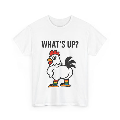 Funny Chicken Graphic Tee, What's Up? Shirt, Cute Animal T-Shirt, Perfect for Gifts, Casual Wear, Humor Apparel