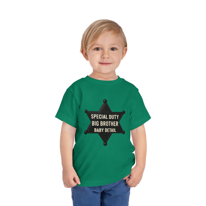 Big Brother Toddler Tee, Special Duty Sheriff Shirt, Kids Birthday Gift, Baby Announcement Outfit, Fun Family Tee