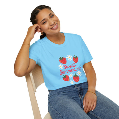 Sweet Summertime T-Shirt, Unisex Summer Tee, Cute Fruit Shirt, Casual Summer Apparel, Gift for Plant Lovers