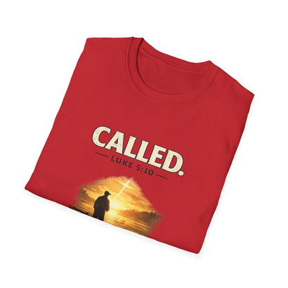 Called Luke 5:10 Fishing Christian T-Shirt — Sunset Silhouette Faith Tee