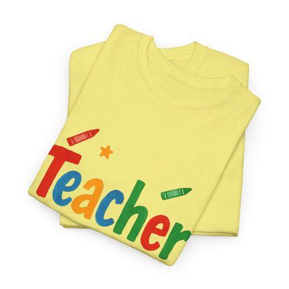 Colorful Teacher Appreciation Unisex Heavy Cotton Tee - Gifts for Educators, Back to School, Classroom, Birthday, Fun Teacher Shirt
