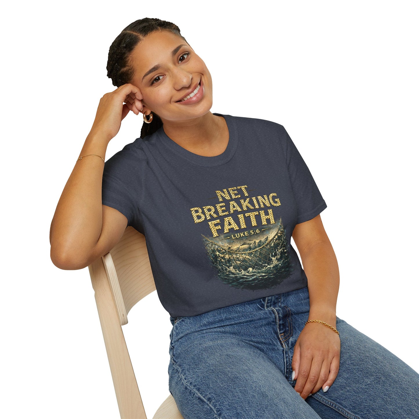 Net Breaking Faith T-Shirt — Vintage Fishing Faith Graphic Tee
