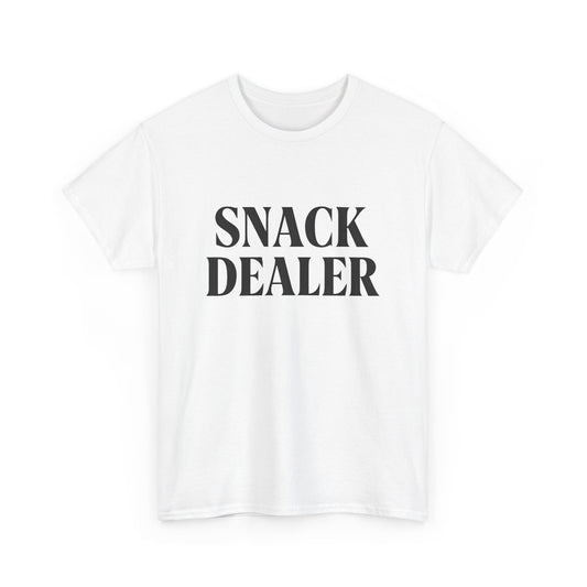 Snack Dealer Unisex Heavy Cotton Tee | Funny Shirt for Food Lovers, Casual Wear, Gift for Chefs, Snack Enthusiasts, Unique Apparel