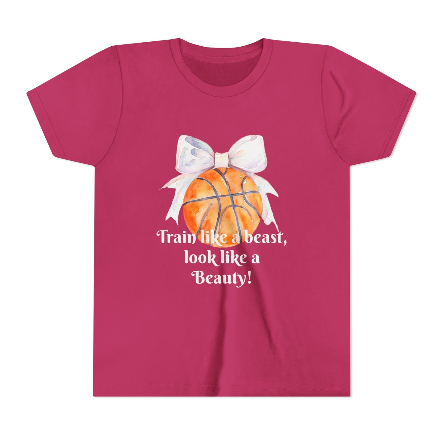 Basketball Motivational Tee for Kids, Youth Athletic Shirt, Sporty Fashion for Girls, Team Spirit Wear, Unique Gift for Young Athletes