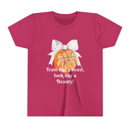 Basketball Motivational Tee for Kids, Youth Athletic Shirt, Sporty Fashion for Girls, Team Spirit Wear, Unique Gift for Young Athletes