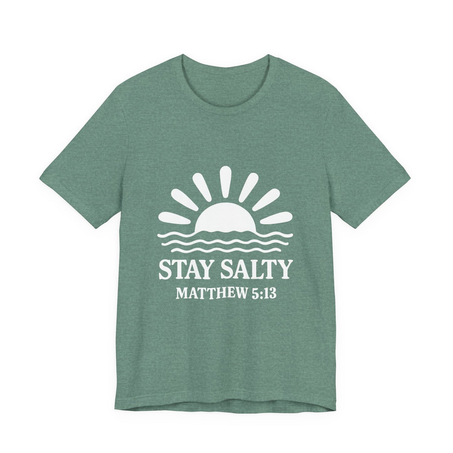 Stay Salty Unisex Short Sleeve Tee - Perfect for Beach Days, Casual Outings, Gifts, Summer Vibes, Bible Verse Apparel