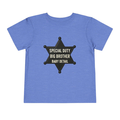 Big Brother Toddler Tee, Special Duty Sheriff Shirt, Kids Birthday Gift, Baby Announcement Outfit, Fun Family Tee