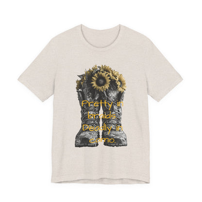 Pretty & Deadly Floral Tee, Unisex Short Sleeve Shirt, Flower Lover Gift, Casual Tee, Everyday Wear, Nature Lover Apparel