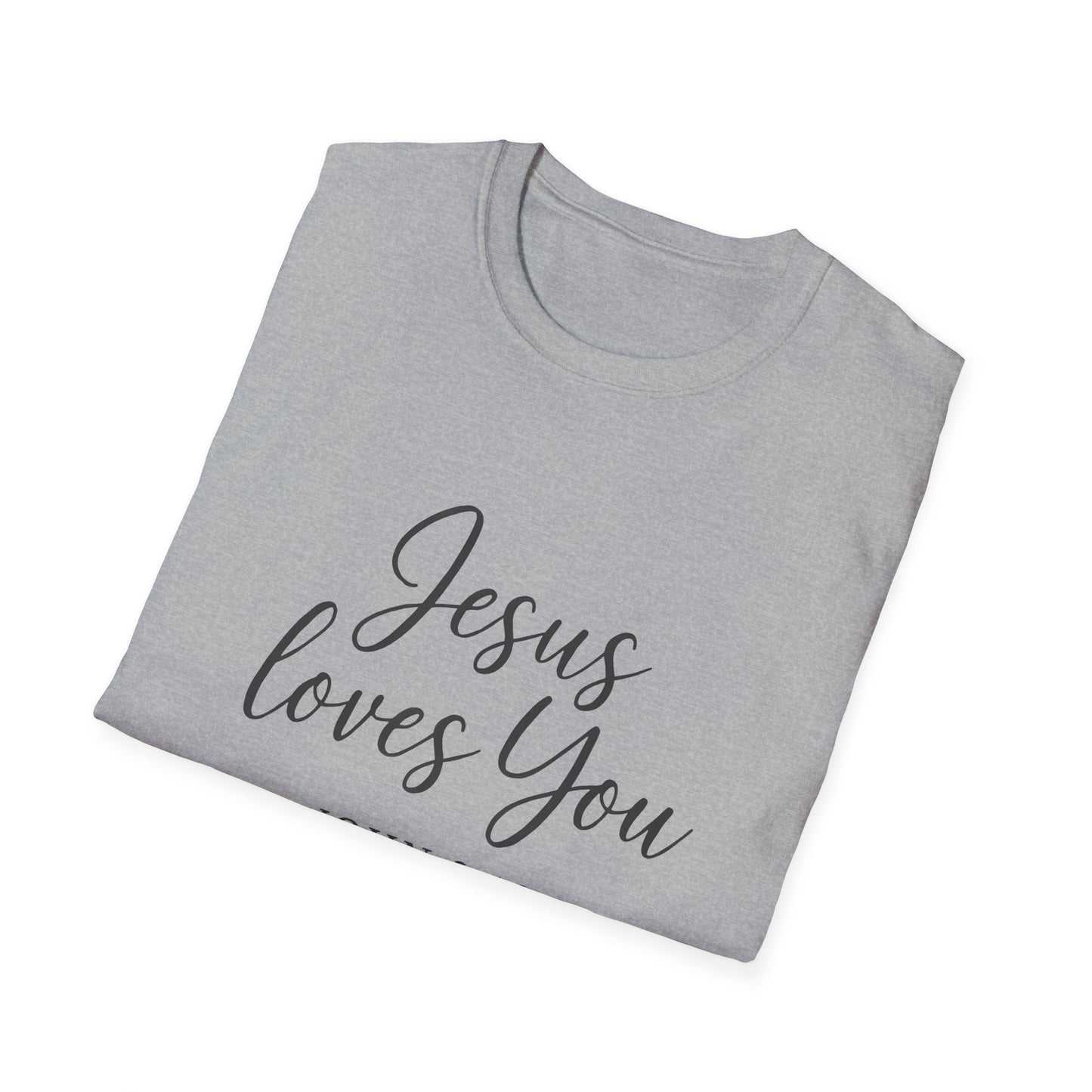 Faith-Inspired Unisex Softstyle T-Shirt | Jesus Loves You | Christian Apparel, Gift, Devotional Wear, Casual Tee