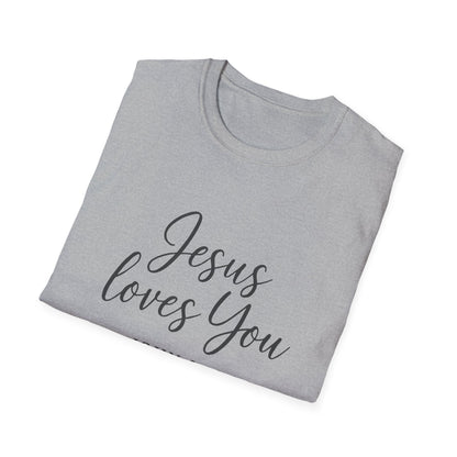 Faith-Inspired Unisex Softstyle T-Shirt | Jesus Loves You | Christian Apparel, Gift, Devotional Wear, Casual Tee