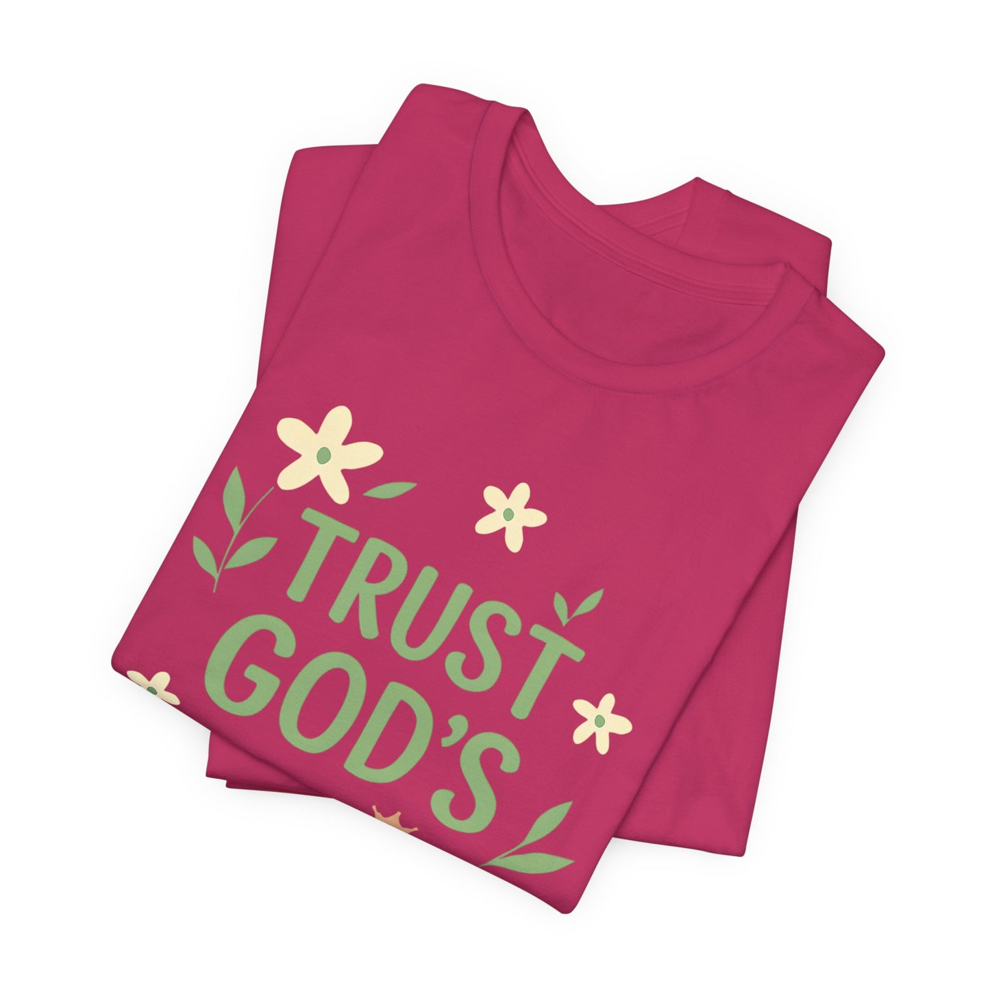 Trust God's Timing Tee, Inspirational Short Sleeve Shirt, Faith-Based Apparel, Gift for Believers, Bible Verse Tee, Everyday Wear