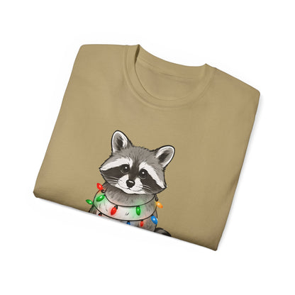 Festive and Feral Raccoon Christmas Tee