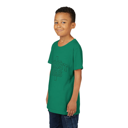 Youth Christmas Cross Tee - Kids Holiday Graphic Tee
