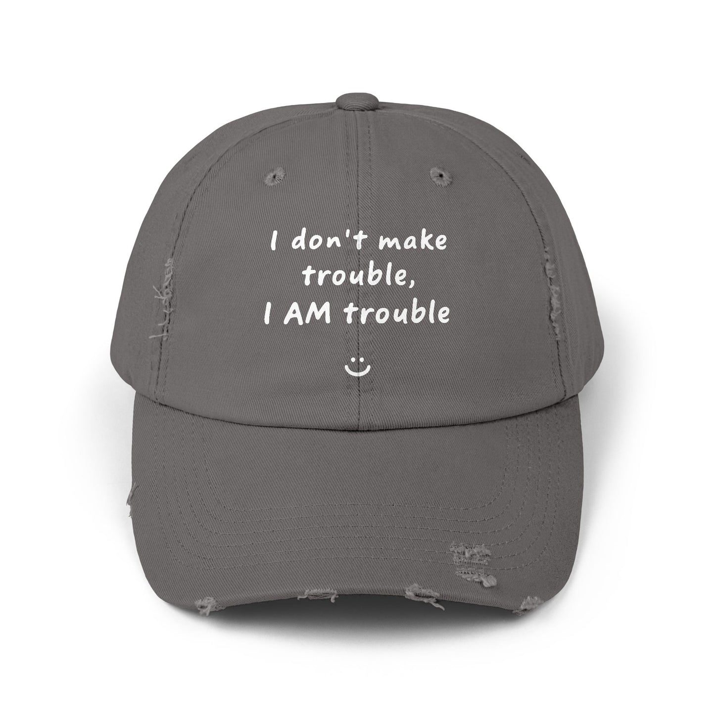 Trendy Distressed Cap with Fun Quote, Casual Hat, Gift for Him/Her, Fashion Accessory, Everyday Wear, Adjustable Baseball Cap