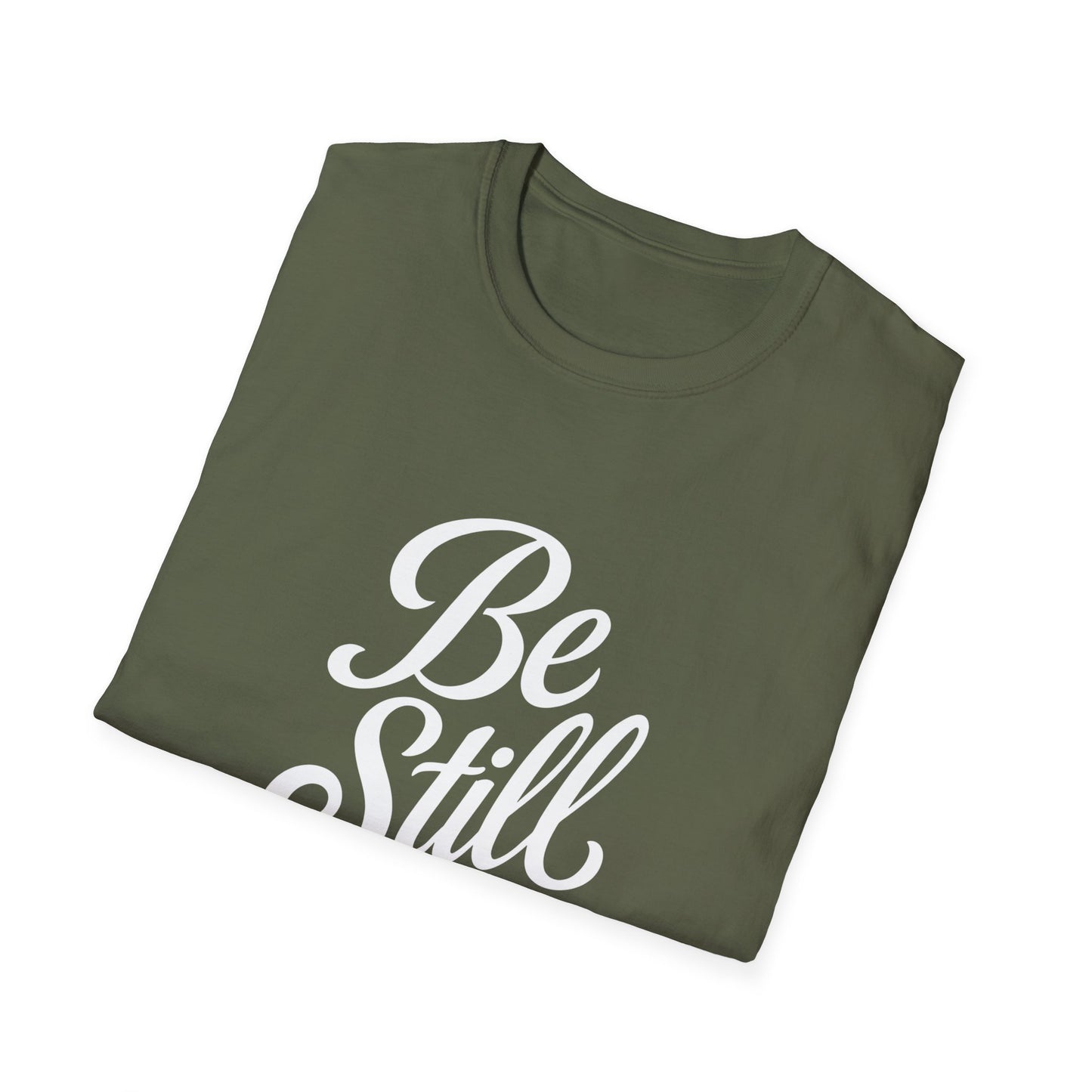 Unisex Softstyle T-Shirt with Inspirational 'Be Still' Design, Relaxed Fit Shirt for Meditation, Mindfulness Gift, Cozy Apparel, Casual Wear