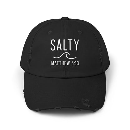 Salty Unisex Distressed Cap | Beach Vibes, Casual Wear, Gift for Him/Her, Summer Accessory, Faith-Based Fashion