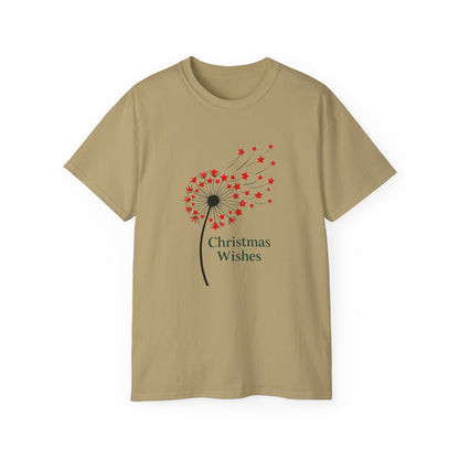 Christmas Wishes Tee — Dandelion & Red Star Holiday T-Shirt