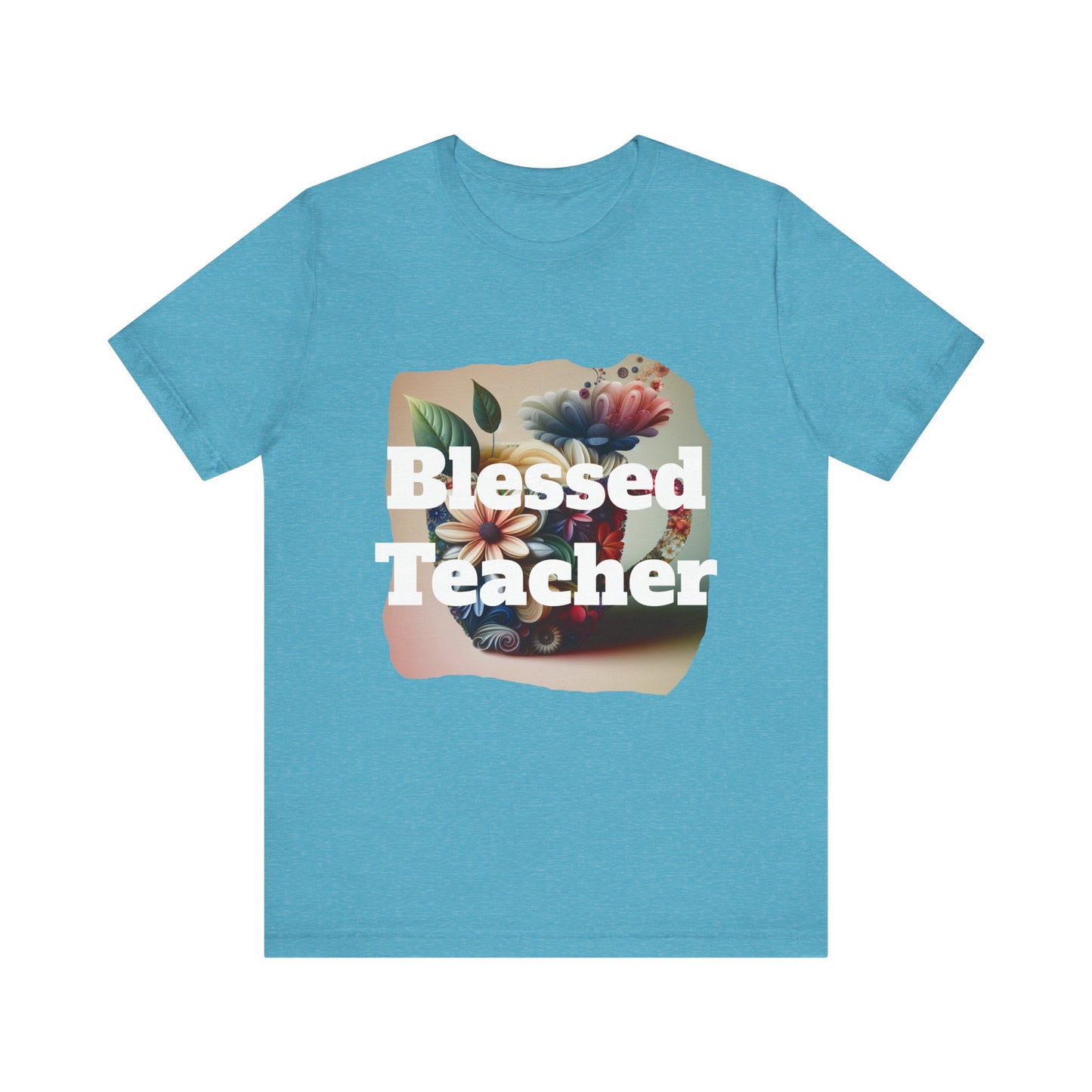 Blessed Teacher Tee - Unisex Jersey Short Sleeve T-Shirt, Gift for Educators, Teacher Appreciation, Floral Design, Everyday Wear