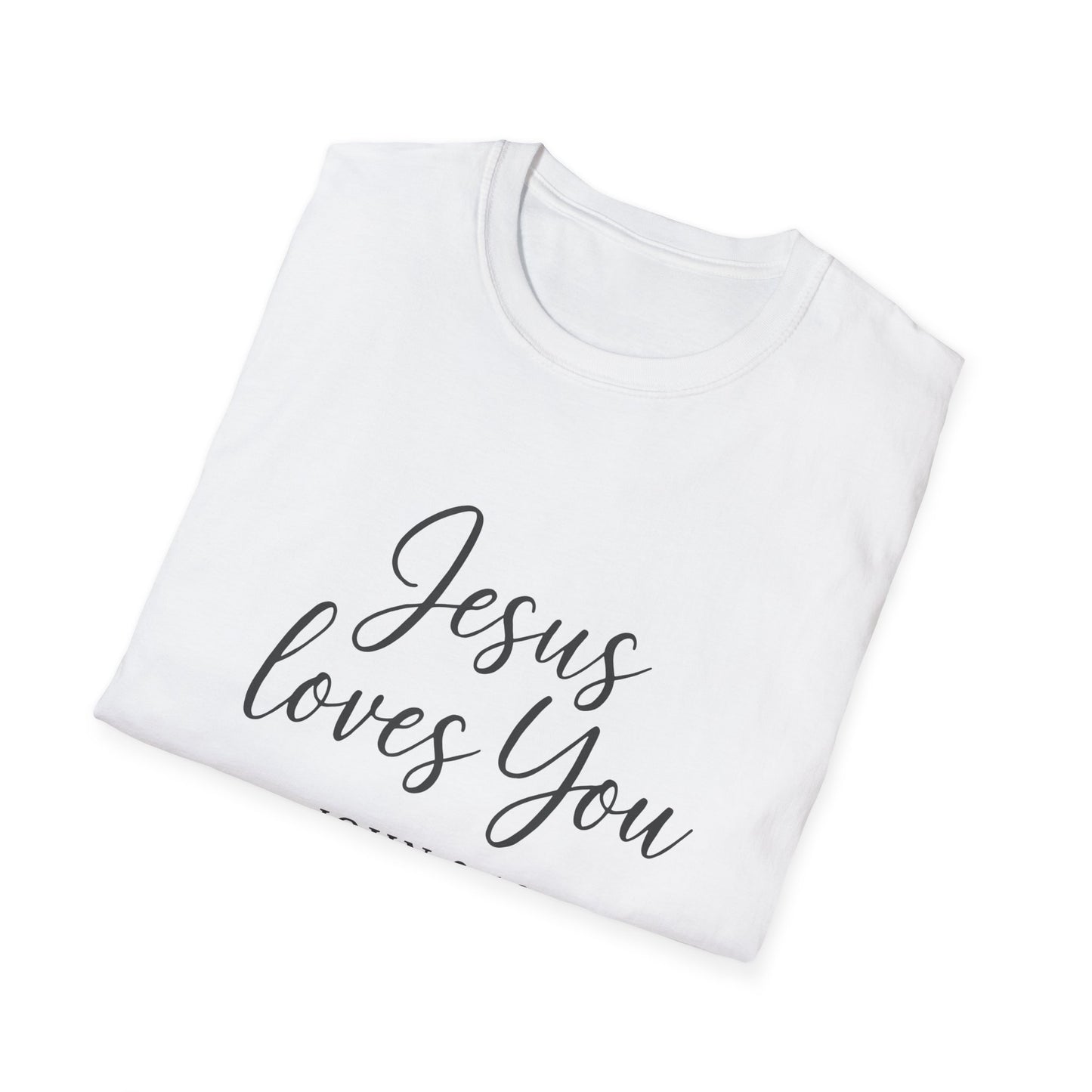 Faith-Inspired Unisex Softstyle T-Shirt | Jesus Loves You | Christian Apparel, Gift, Devotional Wear, Casual Tee