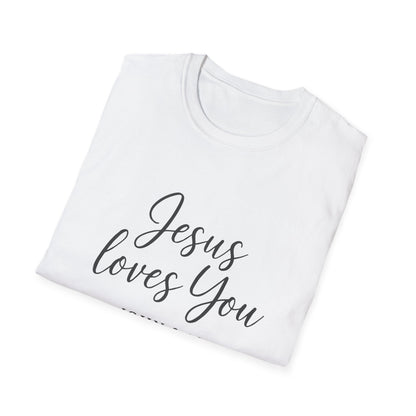 Faith-Inspired Unisex Softstyle T-Shirt | Jesus Loves You | Christian Apparel, Gift, Devotional Wear, Casual Tee