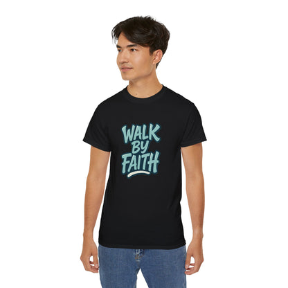 Walk by Faith Inspirational Unisex Tee, Motivational T-Shirt, Faith-Based Clothing, Gift for Believers, Casual Everyday Wear