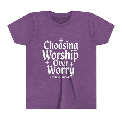 Youth Inspirational Tee - Choosing Worship Over Worry, Motivational Youth Shirt, Christian Apparel, Faith-Based Gift for Kids, [...]