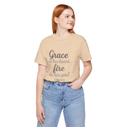 Grace in Her Heart Fire in Her Soul Tee | Inspirational Unisex Jersey Shirt for Women, Motivational Gift, Christian Apparel, [...]