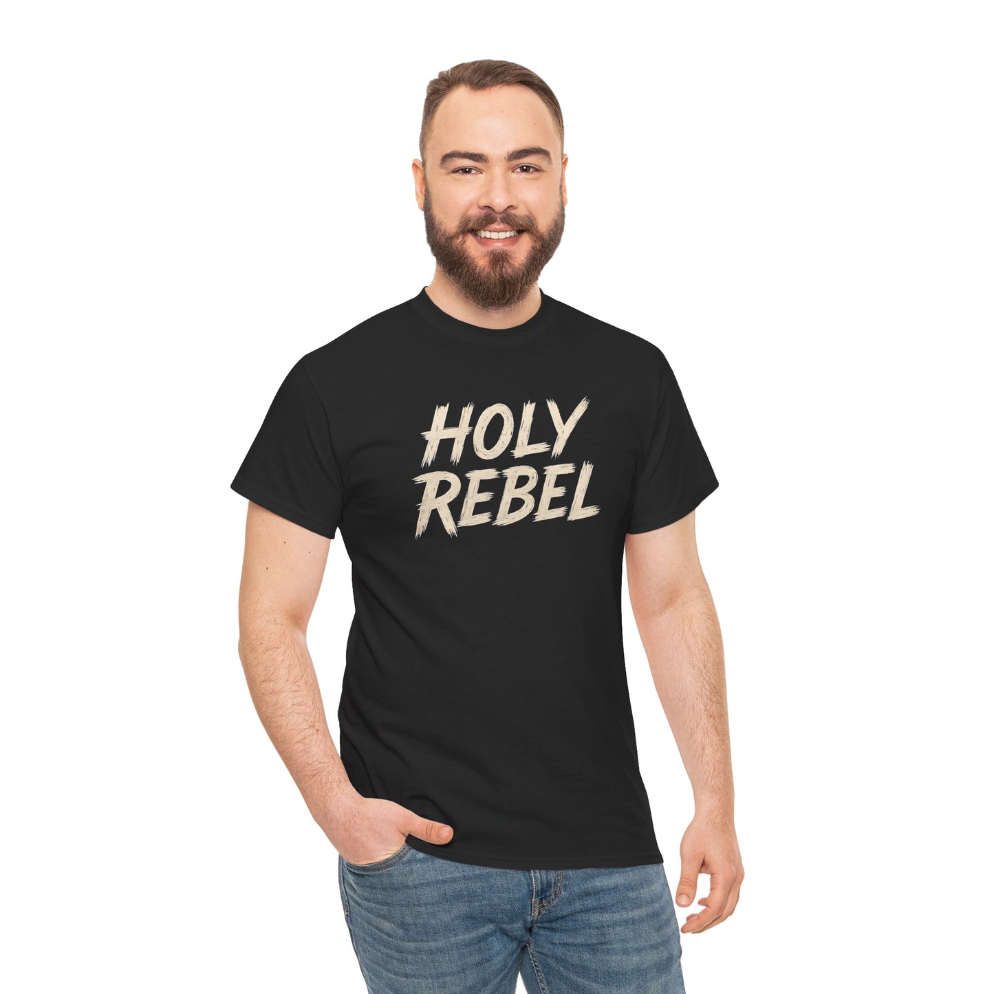 Holy Rebel Unisex Heavy Cotton Tee, Inspirational Christian T-Shirt, Unique Gift for Rebels, Faith-Based Apparel, Motivational Quote [...]