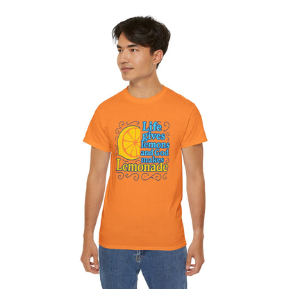 Life Gives Lemons Tee, Positive Quote T-Shirt, Unisex Cotton Shirt, Inspirational Gift, Casual Summer Wear, Lemonade Theme