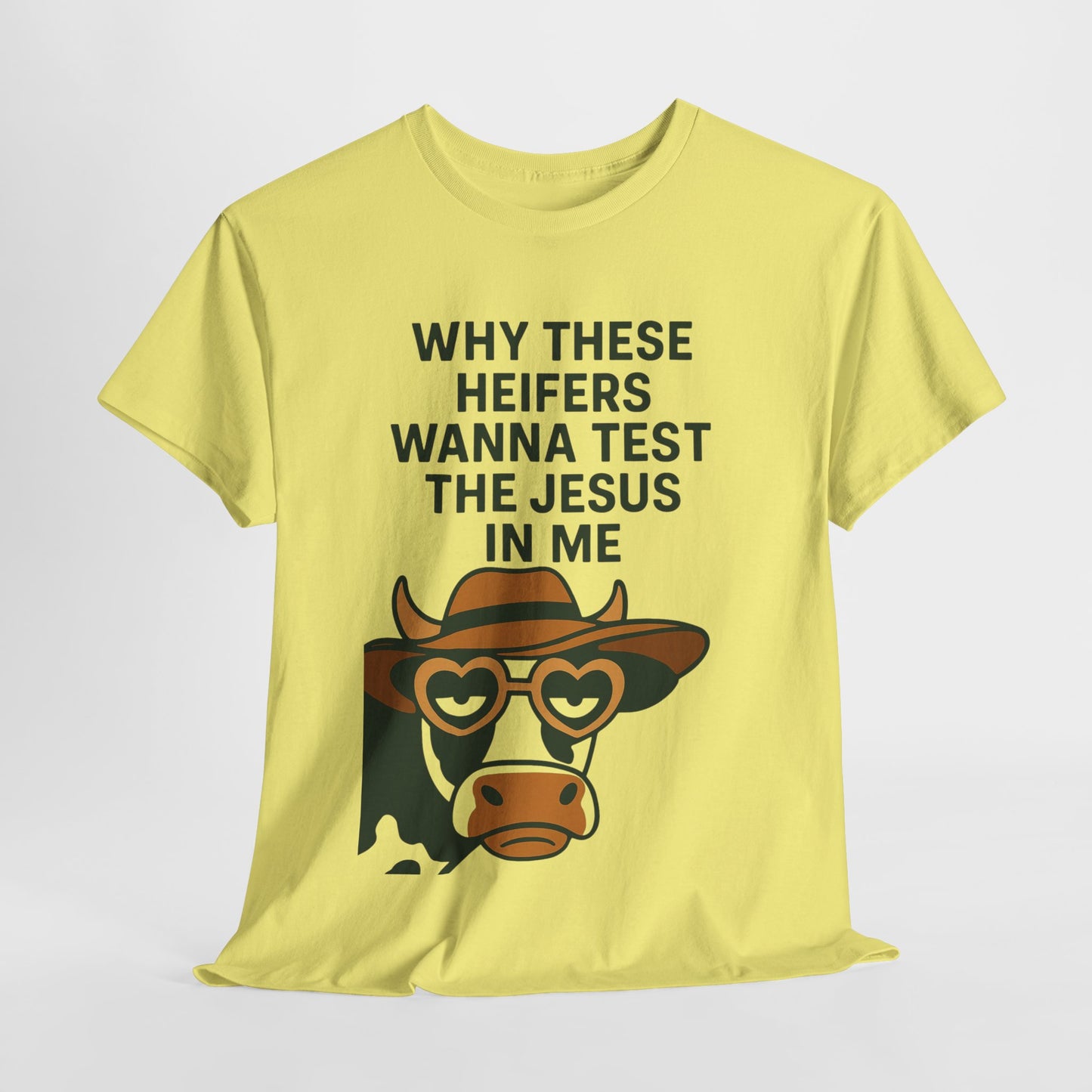 Whimsical Cow Graphic Tee, Funny Farm Animal T-Shirt, Christian Humor Gift, Unisex Casual Wear, Perfect for Cow Lovers