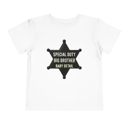 Big Brother Toddler Tee, Special Duty Sheriff Shirt, Kids Birthday Gift, Baby Announcement Outfit, Fun Family Tee