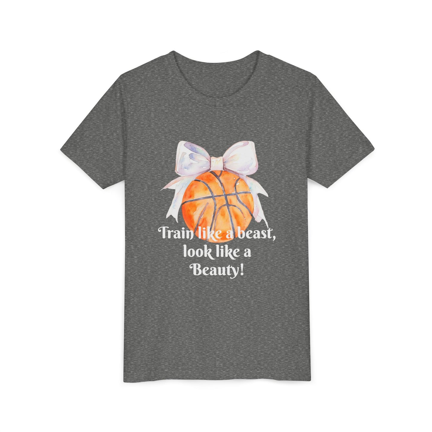 Basketball Motivational Tee for Kids, Youth Athletic Shirt, Sporty Fashion for Girls, Team Spirit Wear, Unique Gift for Young Athletes