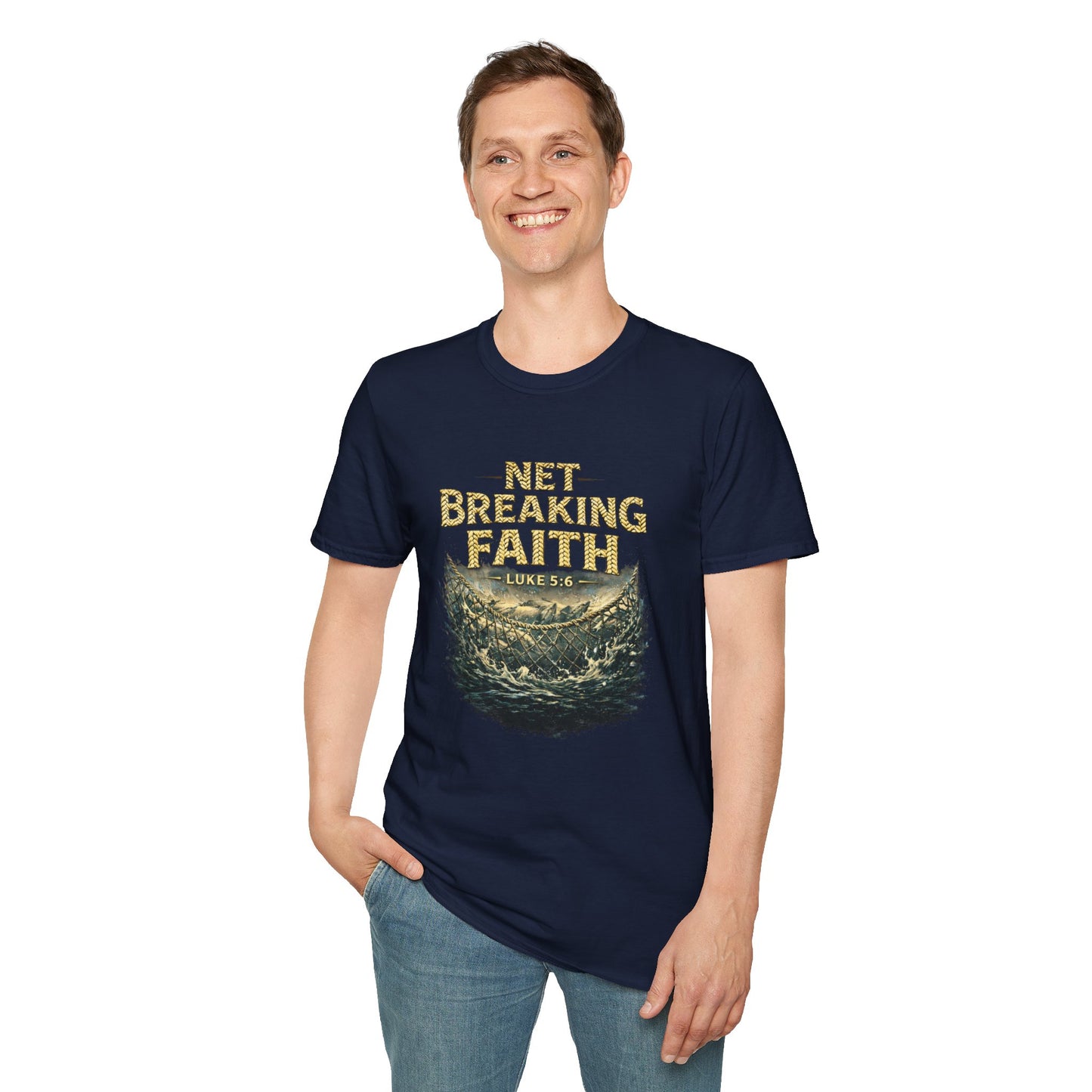 Net Breaking Faith T-Shirt — Vintage Fishing Faith Graphic Tee