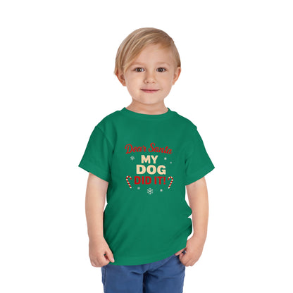 Toddler Tee — "Dear Santa My Dog Did It" Christmas Shirt