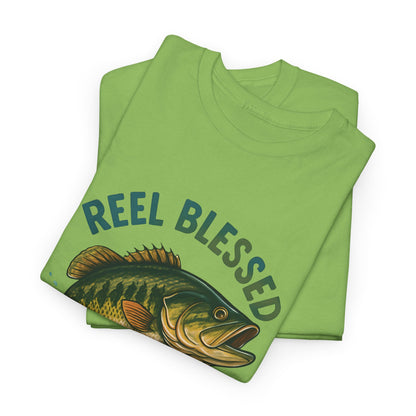 Reel Blessed Fishing Tee, Unisex Cotton Shirt, Perfect Gift for Anglers, Ideal for Fishing Trips, Casual Wear, Outdoor Adventures