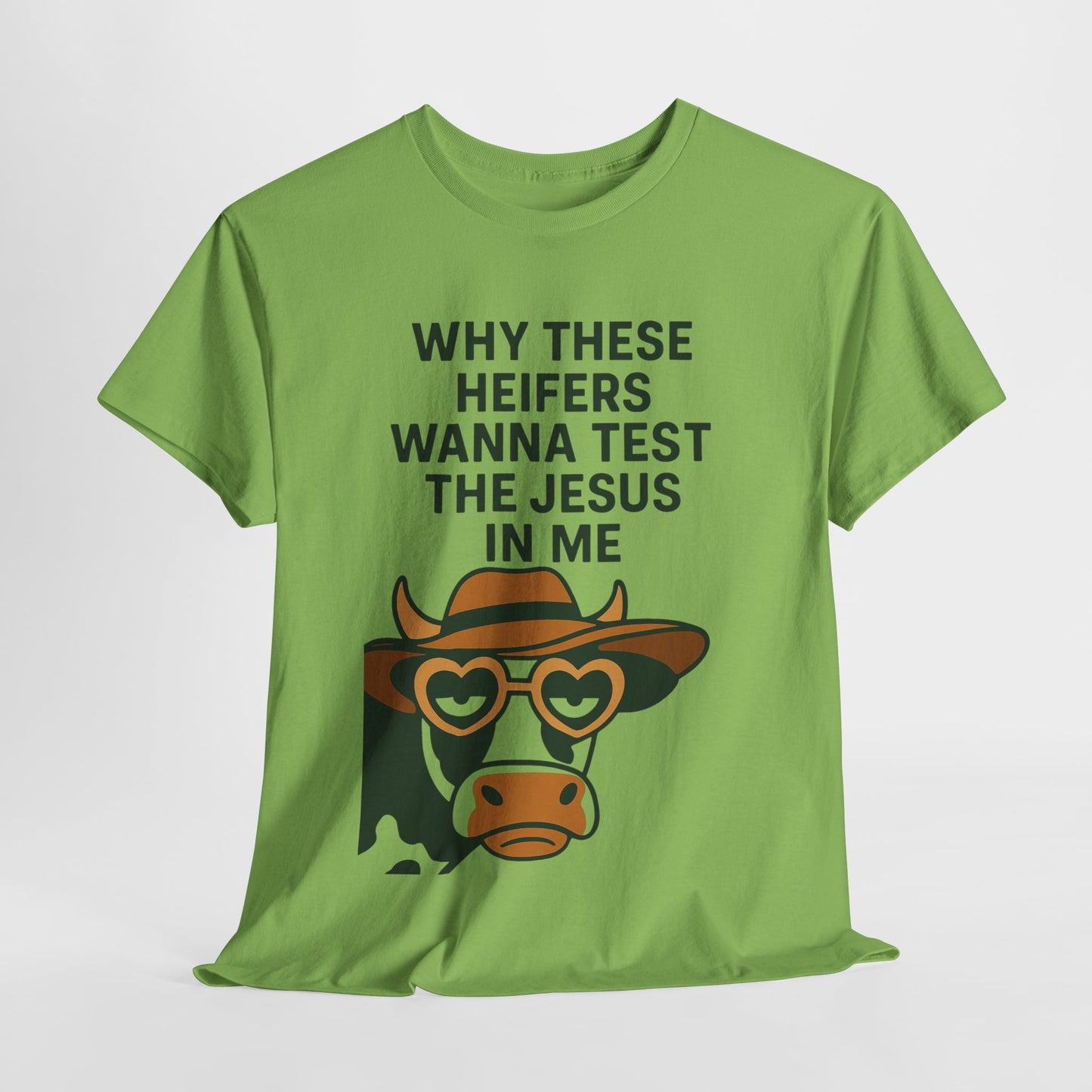 Whimsical Cow Graphic Tee, Funny Farm Animal T-Shirt, Christian Humor Gift, Unisex Casual Wear, Perfect for Cow Lovers