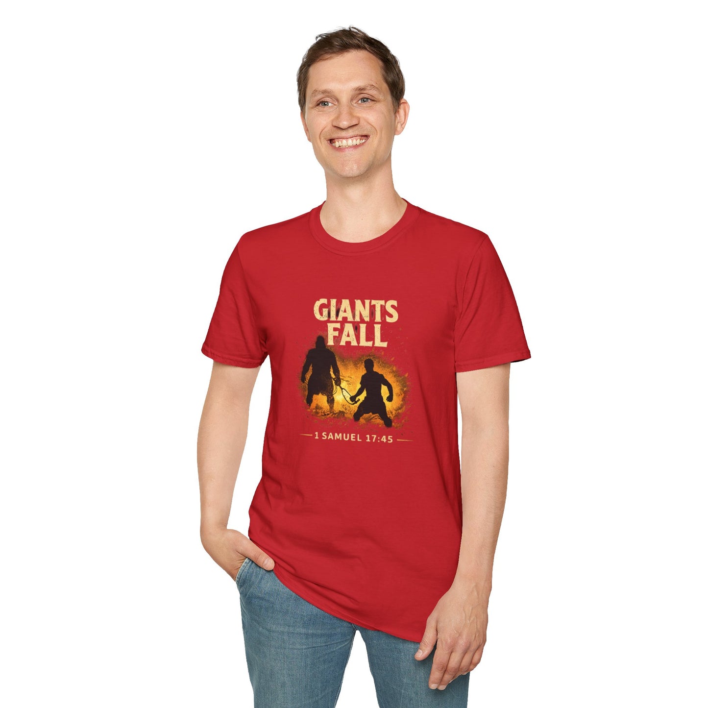 Giants Fall T-Shirt – 1 Samuel 17:45 Christian Faith Tee