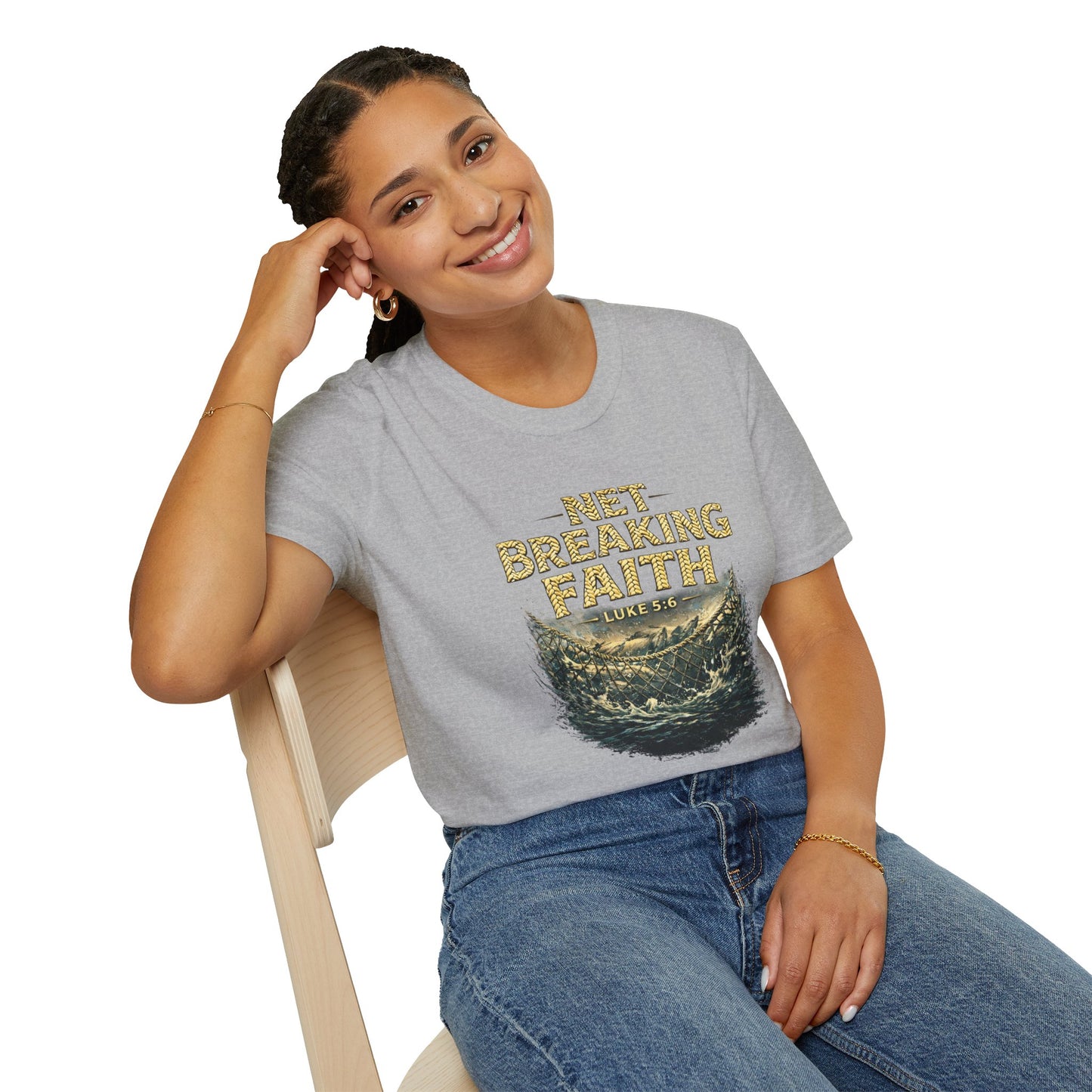 Net Breaking Faith T-Shirt — Vintage Fishing Faith Graphic Tee