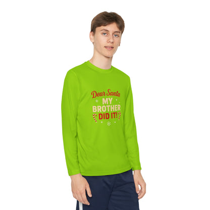 Dear Santa My Brother Did It Kids' Long Sleeve Christmas Tee