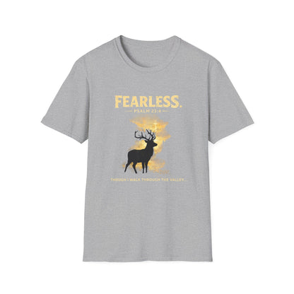 Fearless Psalm T-Shirt — Christian Faith Deer Graphic Tee
