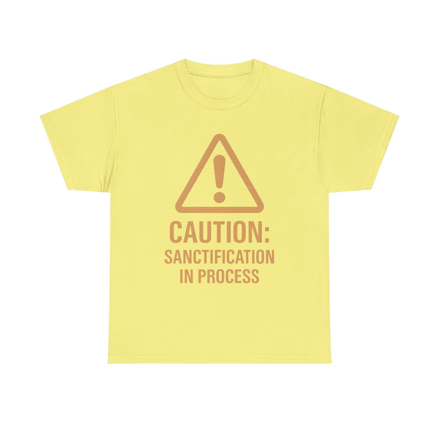 Caution Sanction Tee - Unisex Heavy Cotton T-Shirt for Casual, Gift, Humor, Christian Apparel, Everyday Wear