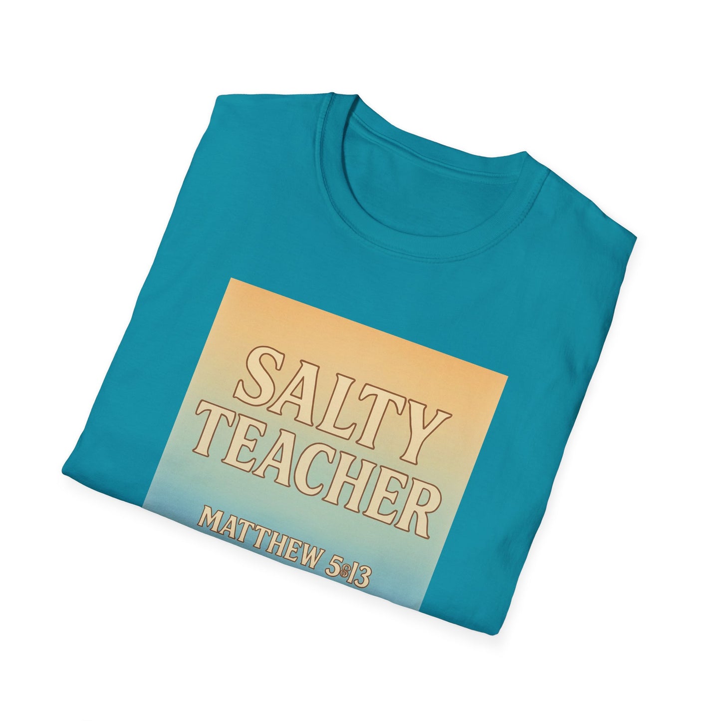 Salty Teacher Graphic Tee, Unisex Softstyle T-Shirt for Educators, Teacher Appreciation Gift, Coastal Vibe Shirt, Inspirational Apparel